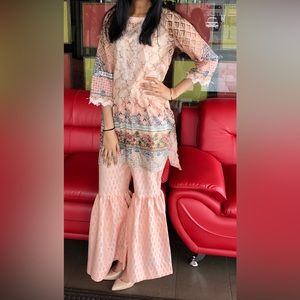 Powder pink kurta